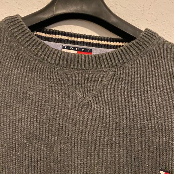 Tommy Hilfiger Gray Cotton Pullover Crewneck Sweater XL - Picture 4 of 7